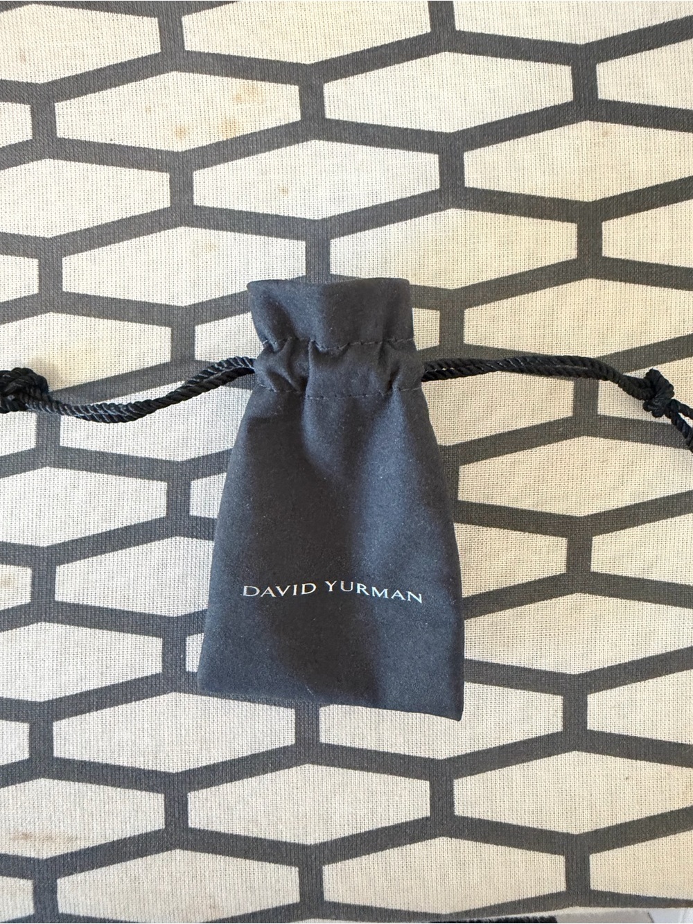 David Yurman Black Drawstring Pouch with Logo
